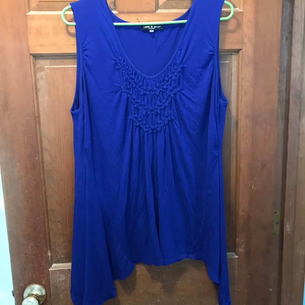 Bright blue tank tunic
